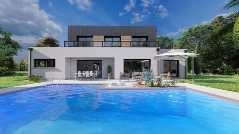 Maison à étage avec piscine dans le Morbihan
