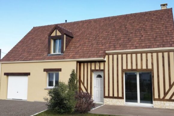 Photo maison Normande avec façade à colombage dans le Calvados